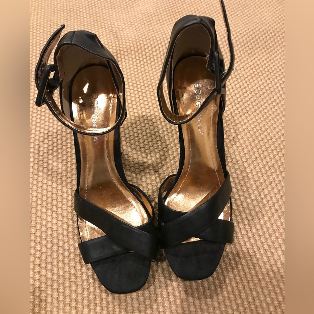 Bcbg leather ankle strap heels